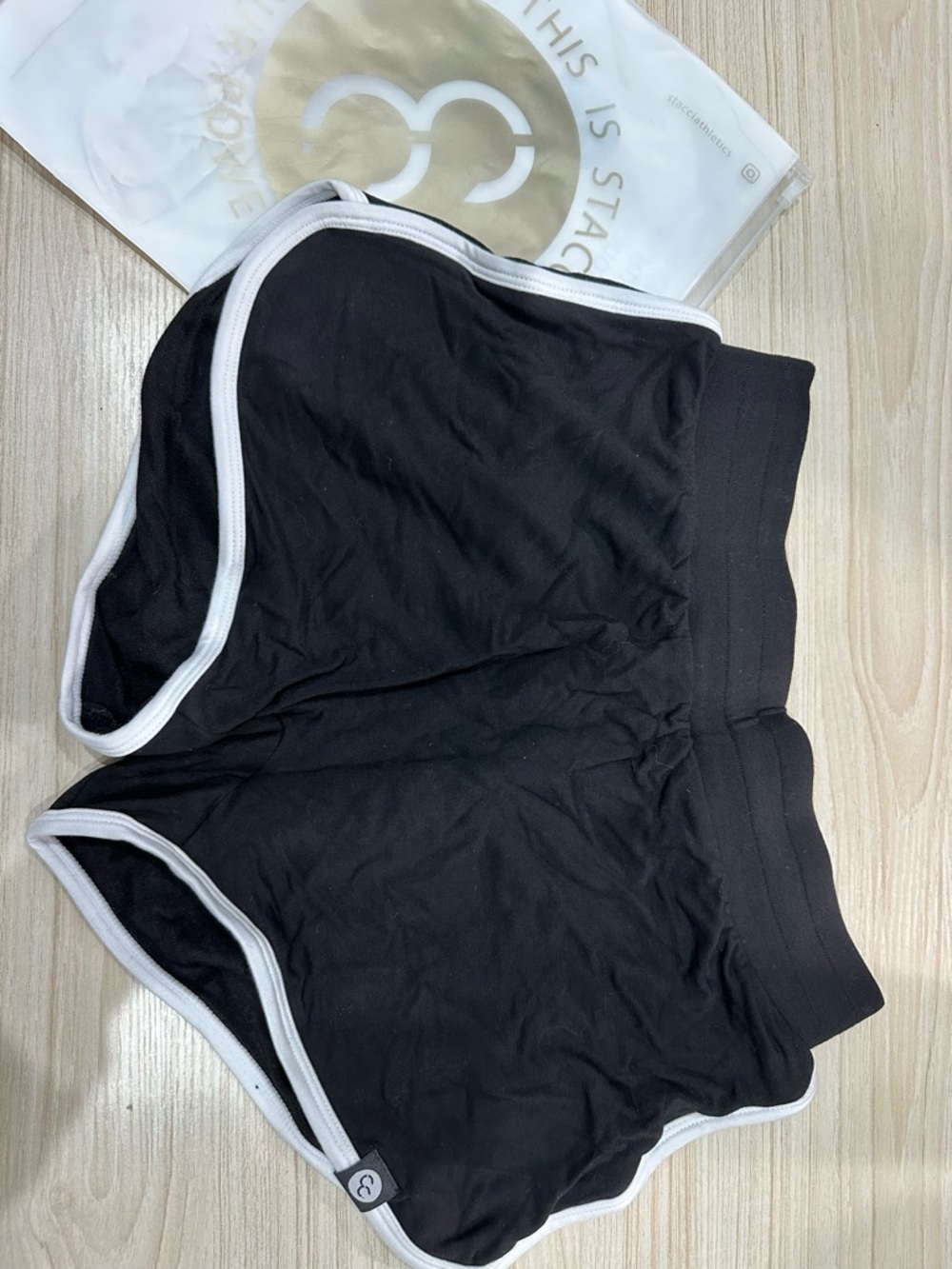 Stacci Black Athletic Shorts with White Trim